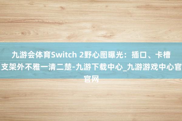 九游会体育Switch 2野心图曝光：插口、卡槽、支架外不雅一清二楚-九游下载中心_九游游戏中心官网